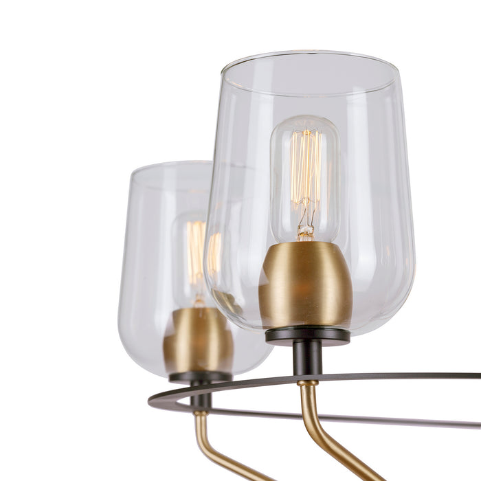 Five Light Chandelier from the Palmer collection in Black and Soft Gold finish