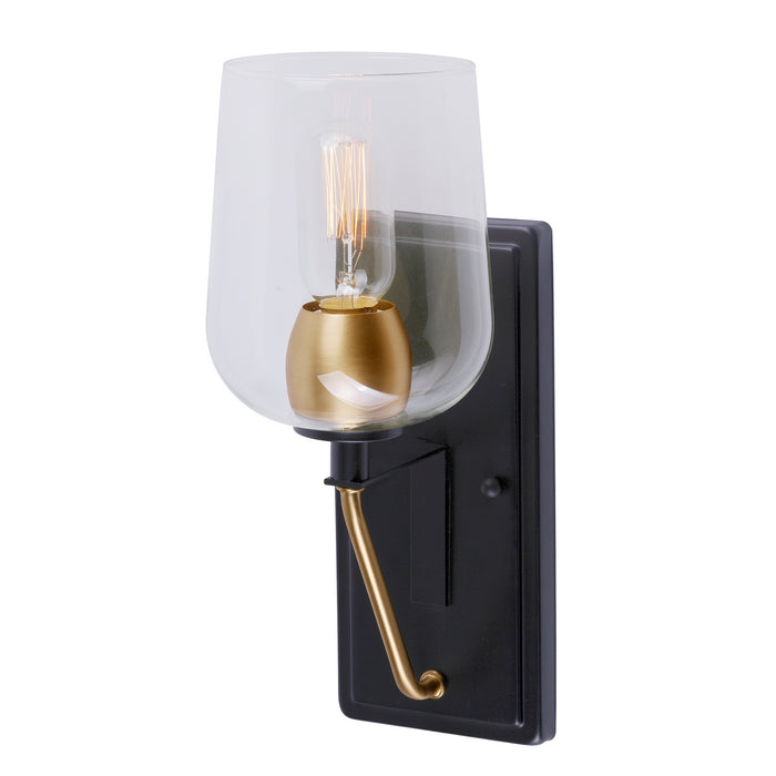 One Light Wall Sconce from the Palmer collection in Black and Soft Gold finish