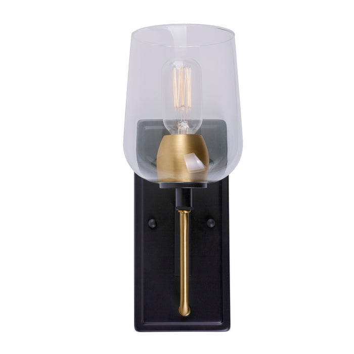 One Light Wall Sconce from the Palmer collection in Black and Soft Gold finish