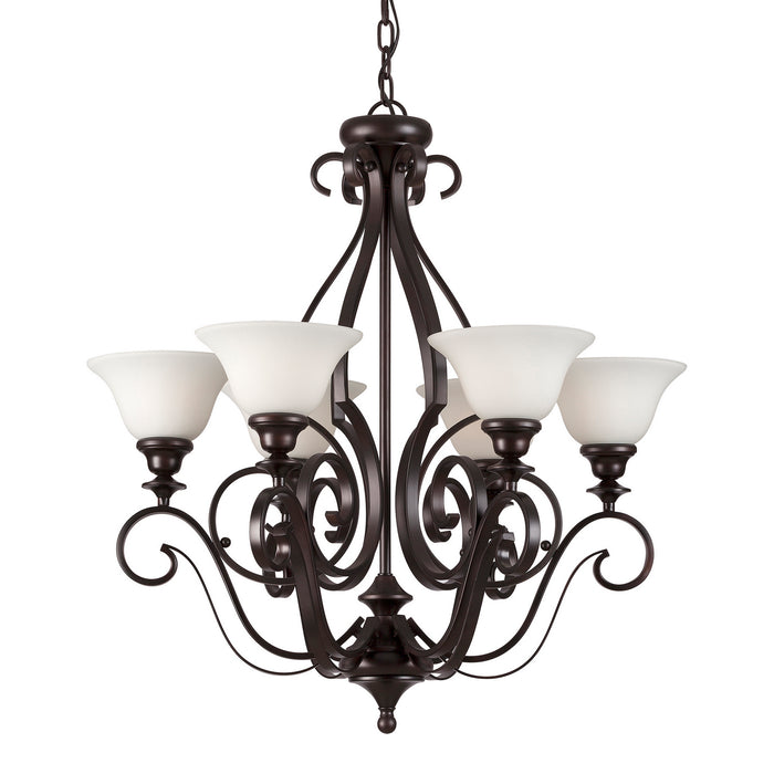 Six Light Chandelier from the Perry collection in Antique Bronze finish