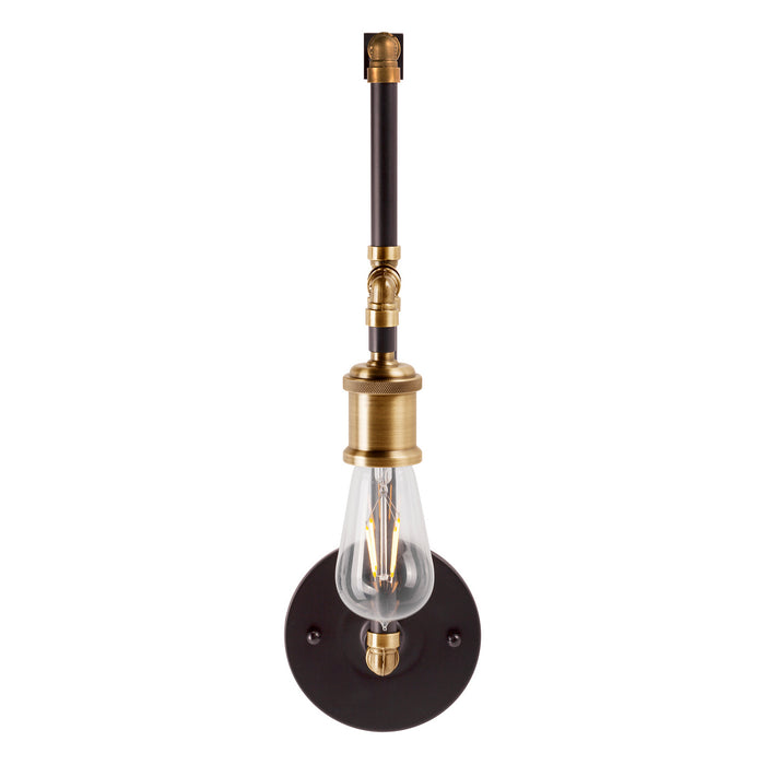 One Light Wall Sconce from the Piper collection in Black and Antique Brass finish