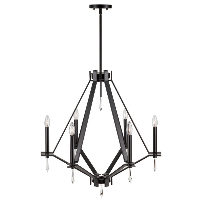Six Light Chandelier from the Robin collection in Black finish
