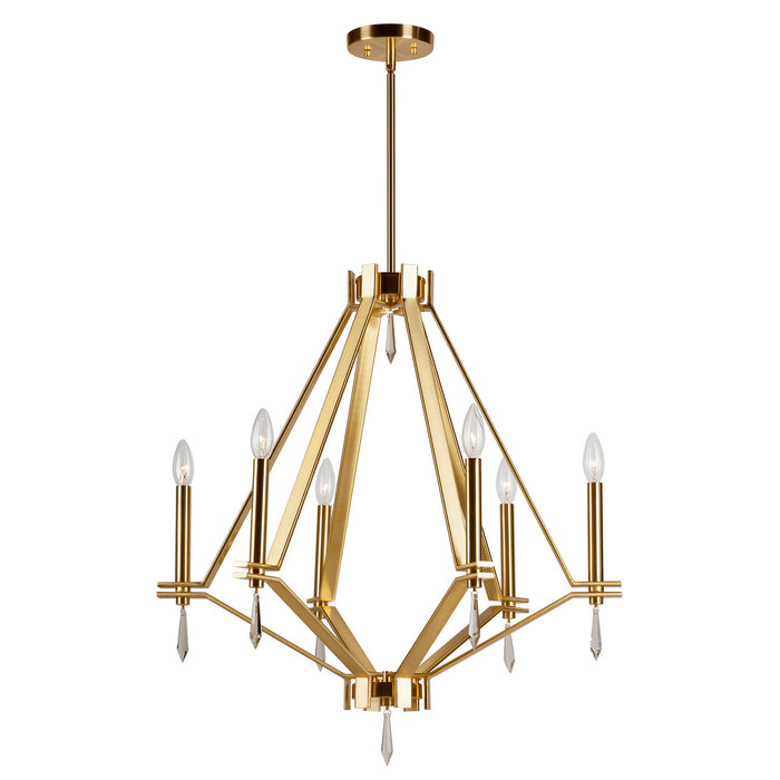 Six Light Chandelier from the Robin collection in Soft Gold finish
