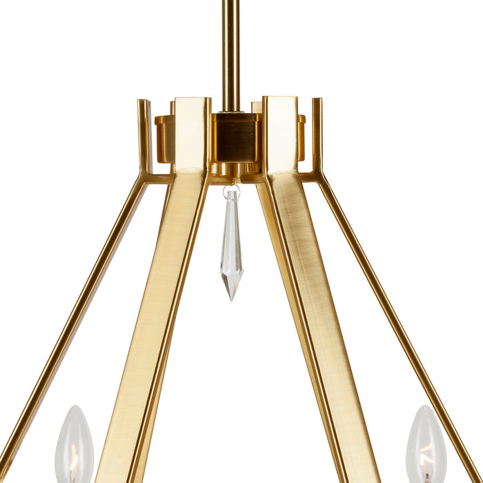 Six Light Chandelier from the Robin collection in Soft Gold finish