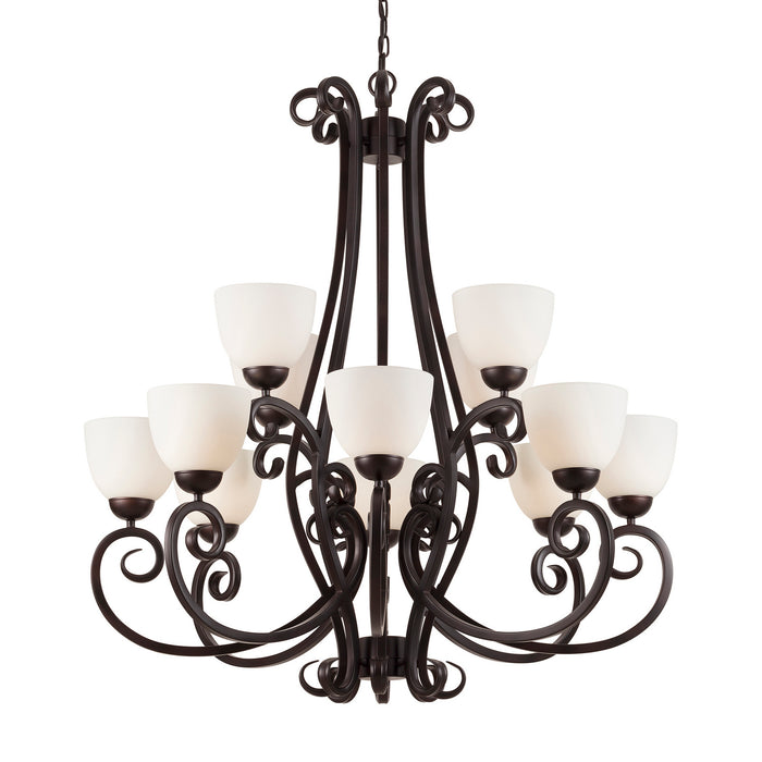 12 Light Chandelier from the Sutter collection in Antique Bronze finish