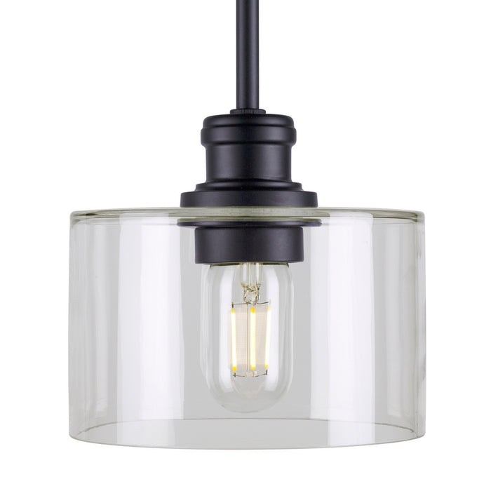 One Light Mini Pendant from the Zane collection in Black finish