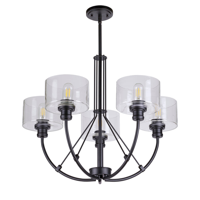 Five Light Chandelier from the Zane collection in Black finish