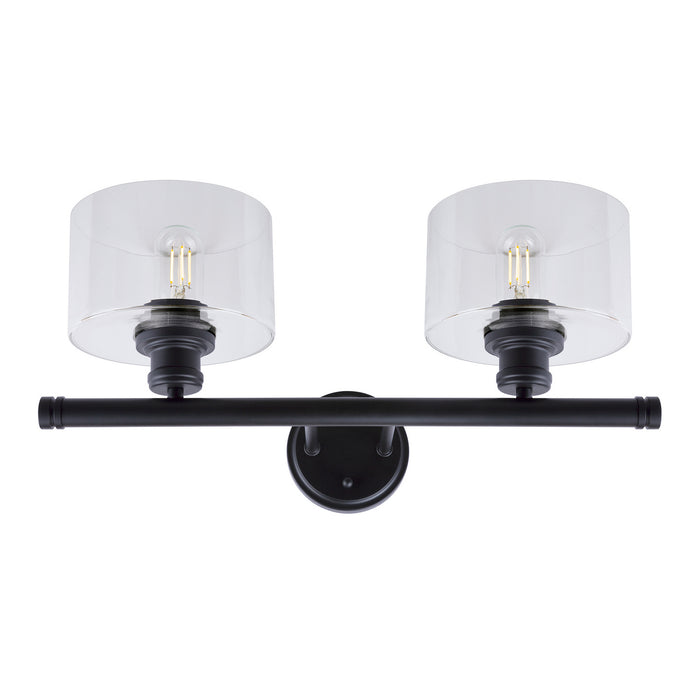 Two Light Bath Vanity Light from the Zane collection in Black finish