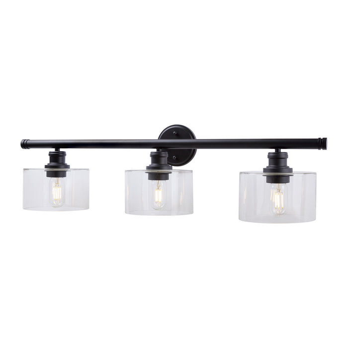 Three Light Bath Vanity Light from the Zane collection in Black finish