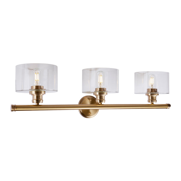 Three Light Bath Vanity Light from the Zane collection in Soft Gold finish