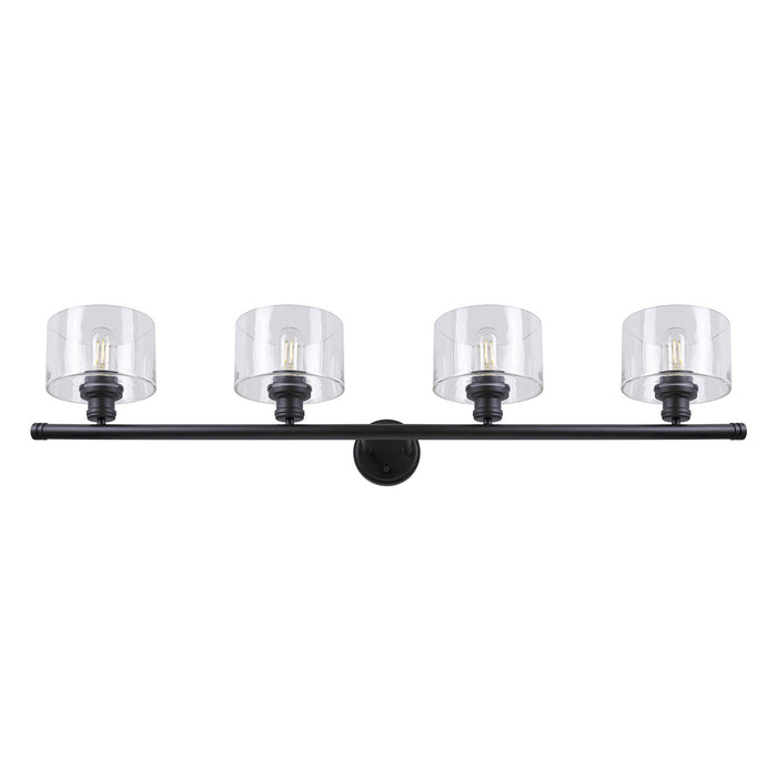 Four Light Bath Vanity Light from the Zane collection in Black finish