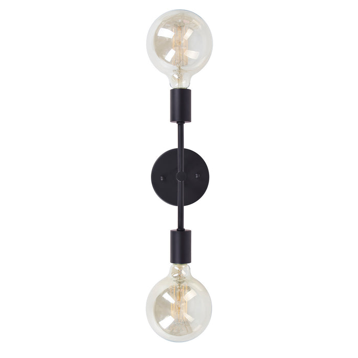 Two Light Wall Sconce from the Baton collection in Black finish
