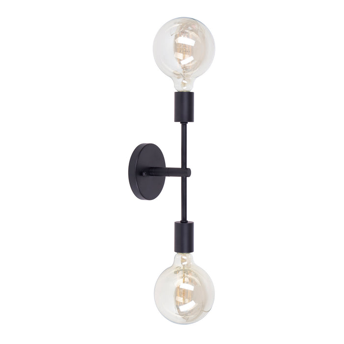 Two Light Wall Sconce from the Baton collection in Black finish