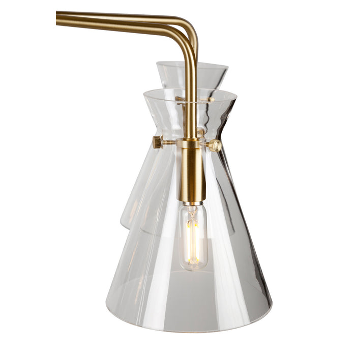 Five Light Chandelier from the Beaker collection in Soft Gold finish