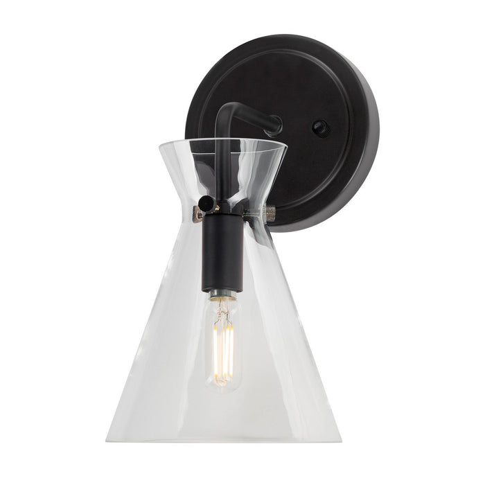 One Light Wall Sconce from the Beaker collection in Black finish