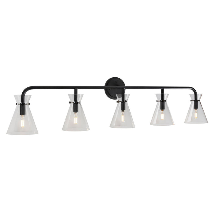 Five Light Bath Vanity Light from the Beaker collection in Black finish