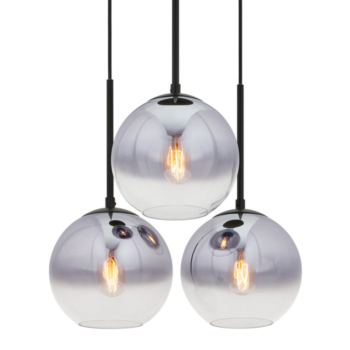 Three Light Pendant from the Callisto collection in Black finish