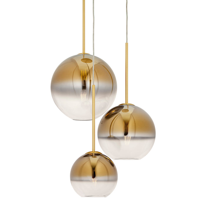 Three Light Pendant from the Callisto collection in Soft Gold finish