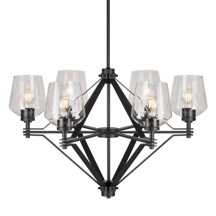 Six Light Chandelier from the Chalice collection in Black finish