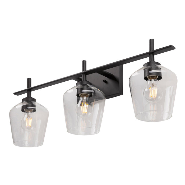 Three Light Bath Lighting from the Chalice collection in Black finish