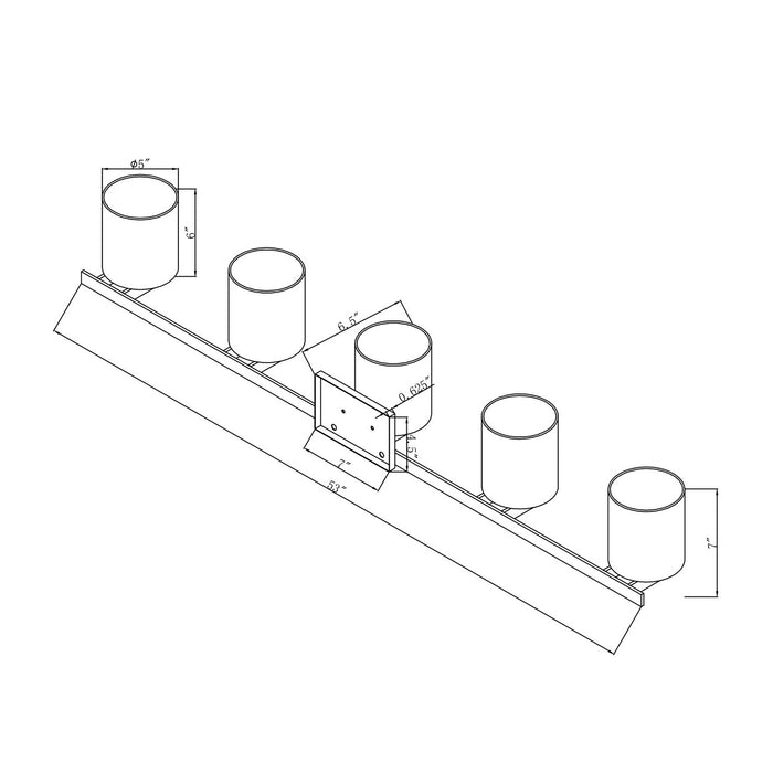 Five Light Bath Bracket from the Mona collection in Brushed Nickel finish