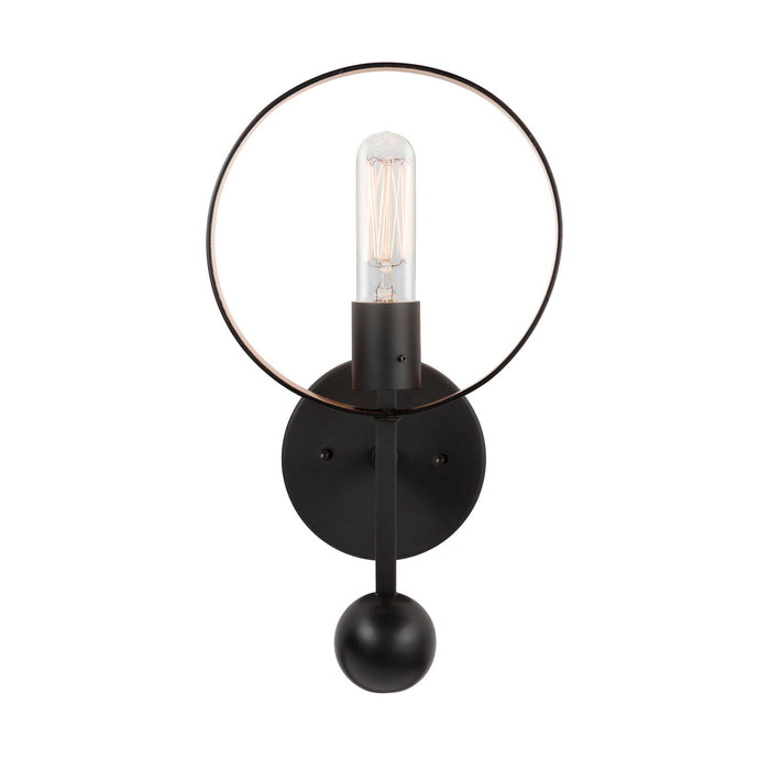 One Light Wall Sconce from the Monocle collection in Black and Gold finish