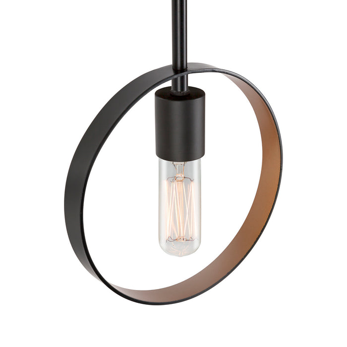 One Light Mini Pendant from the Monocle collection in Black and Gold finish