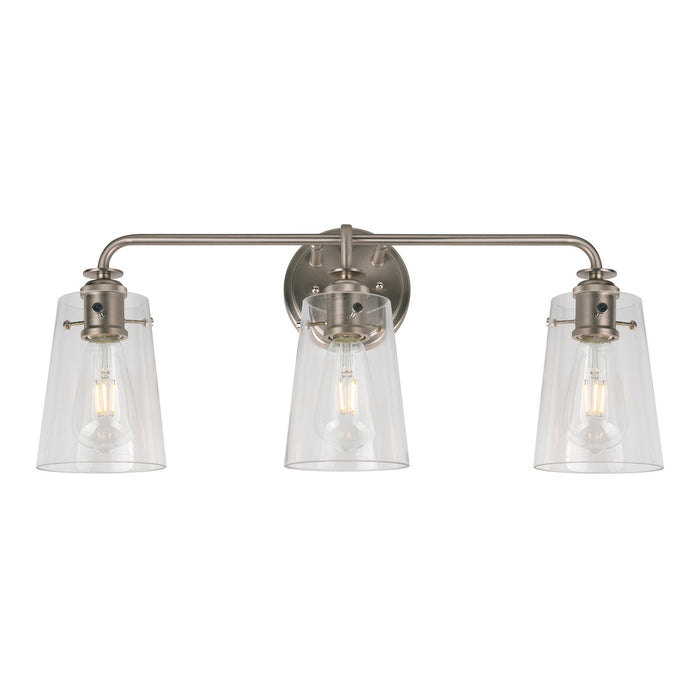 Three Light Bath Bar from the Ronna collection in Brushed Nickel finish