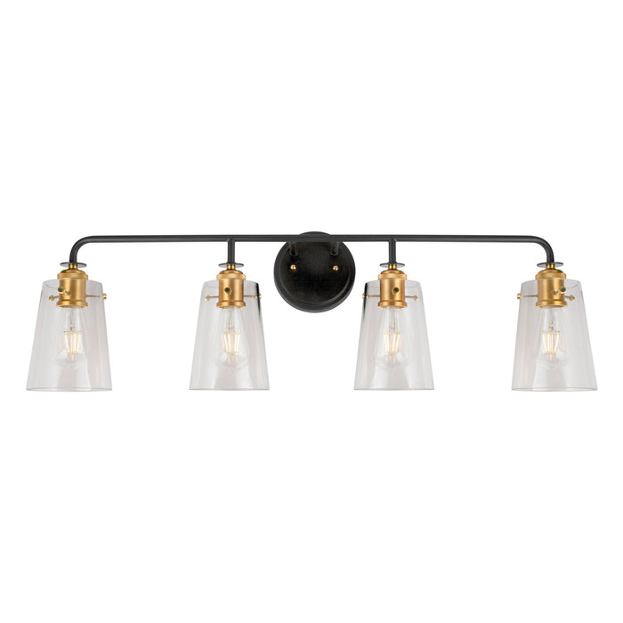 Four Light Bath Bar from the Ronna collection in Black and Soft Gold finish