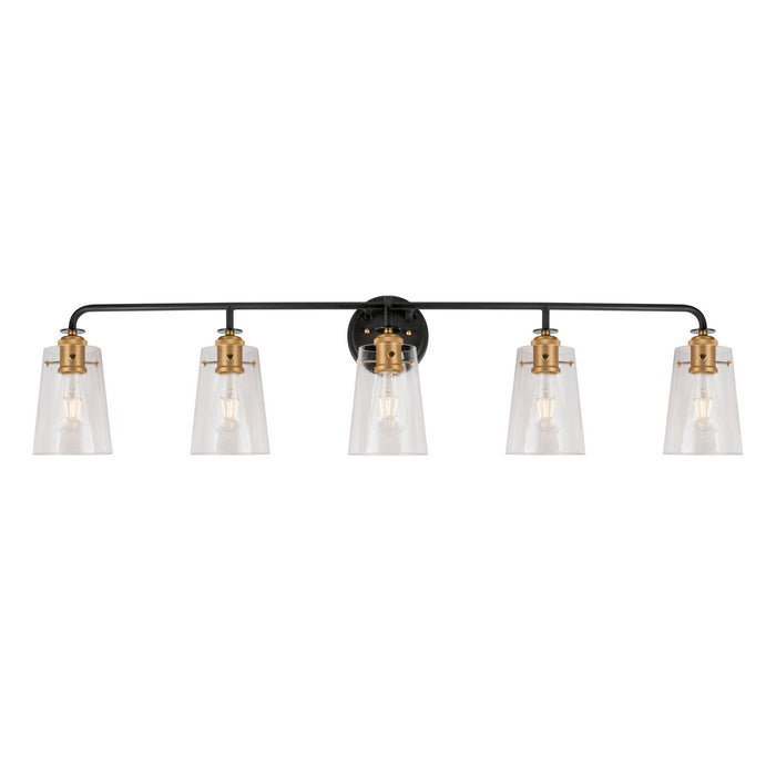 Five Light Bath Bar from the Ronna collection in Black and Soft Gold finish