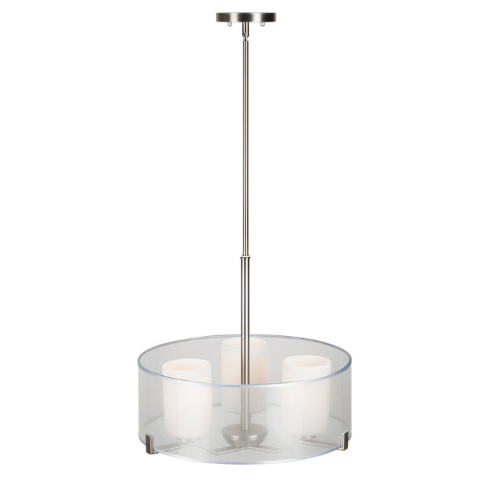Three Light Pendant from the Shaw collection in Brushed Nickel finish