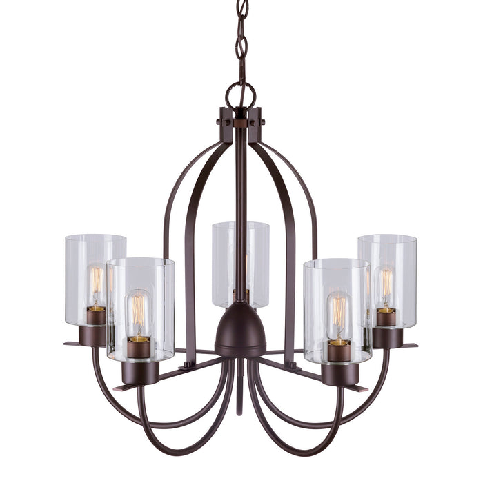 Five Light Chandelier from the Tama collection in Antique Bronze finish