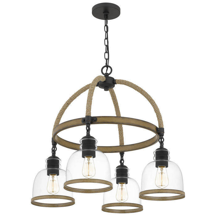 Four Light Chandelier from the Wagner collection in Matte Black finish