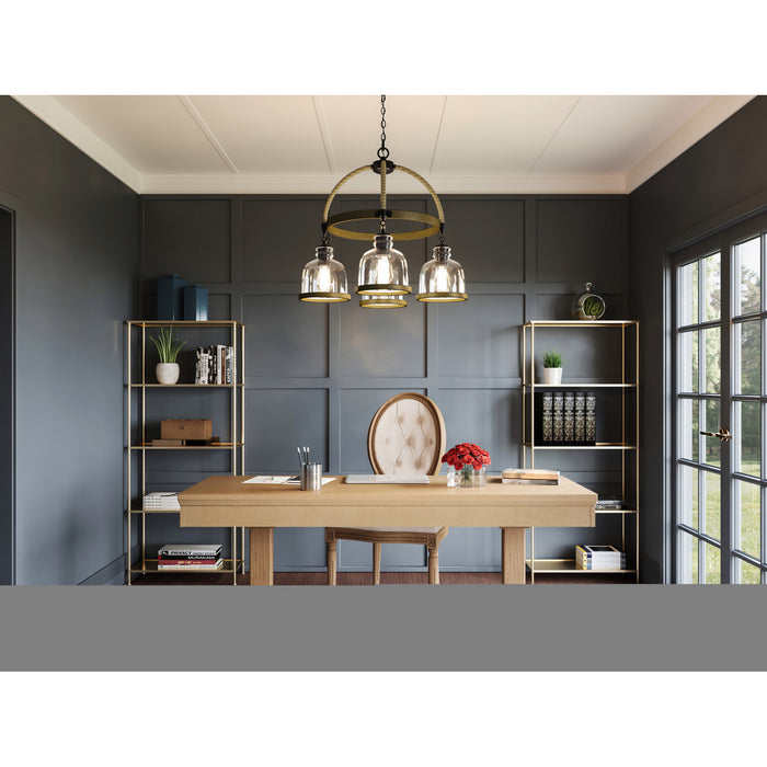 Four Light Chandelier from the Wagner collection in Matte Black finish