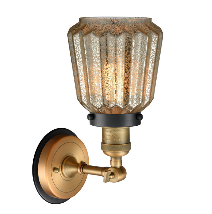 One Light Wall Sconce from the Franklin Restoration collection in Brushed Brass finish