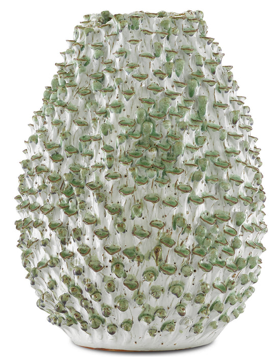Vase in White/Green finish