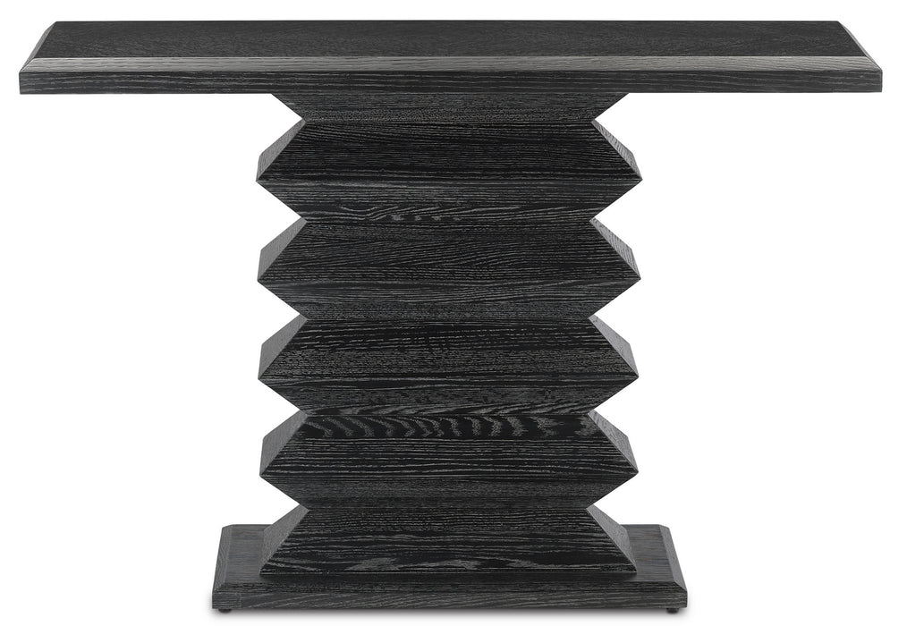 Console Table in Cerused Black finish