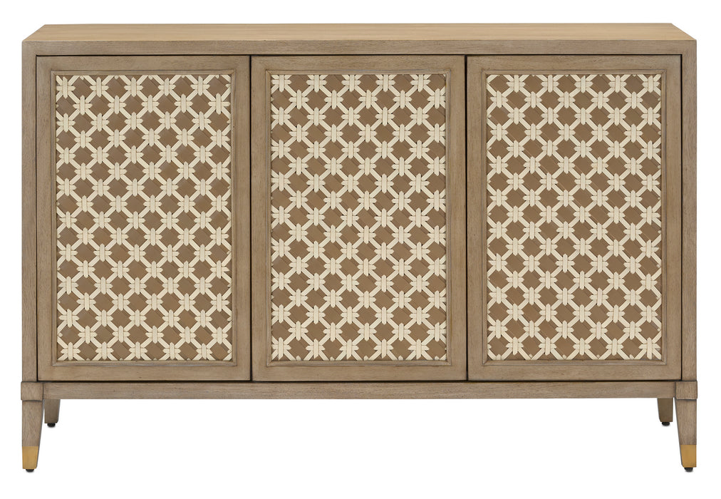 Cabinet in Light Wheat/Taupe/Ivory/Light Antique Brass finish