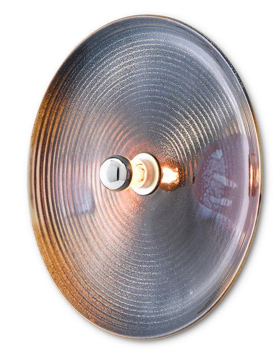 One Light Wall Sconce in Amber/Oxblood/Brown/Blue/Contemporary Silver Leaf finish