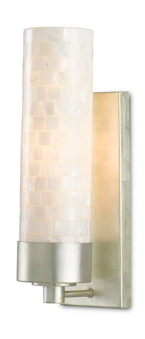 One Light Wall Sconce in Pearl/Silver Leaf finish