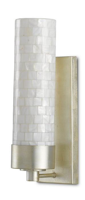 One Light Wall Sconce in Pearl/Silver Leaf finish