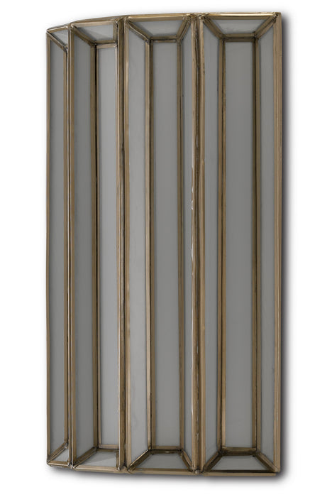 One Light Wall Sconce in Antique Brass/White finish