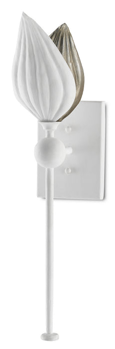 One Light Wall Sconce in Gesso White/Silver Leaf finish