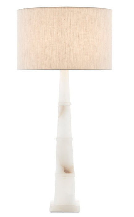 One Light Table Lamp in Alabaster/Polished Nickel finish