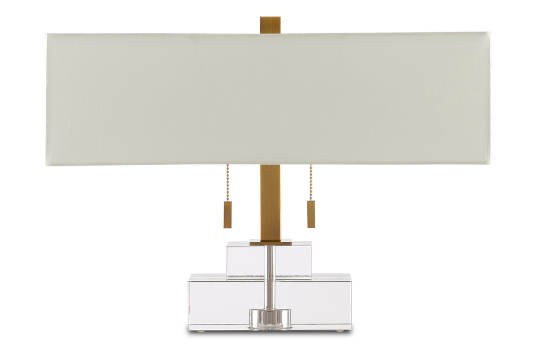 Two Light Table Lamp in Clear/Antique Brass finish