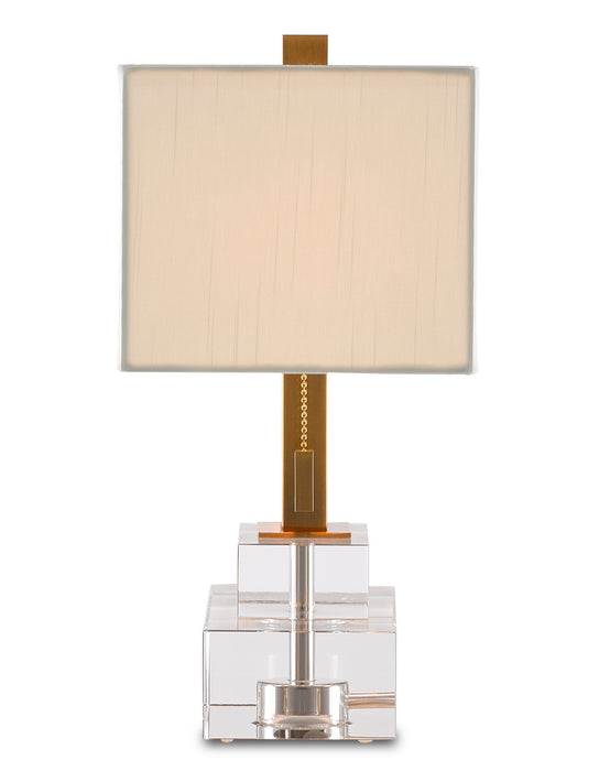 Two Light Table Lamp in Clear/Antique Brass finish