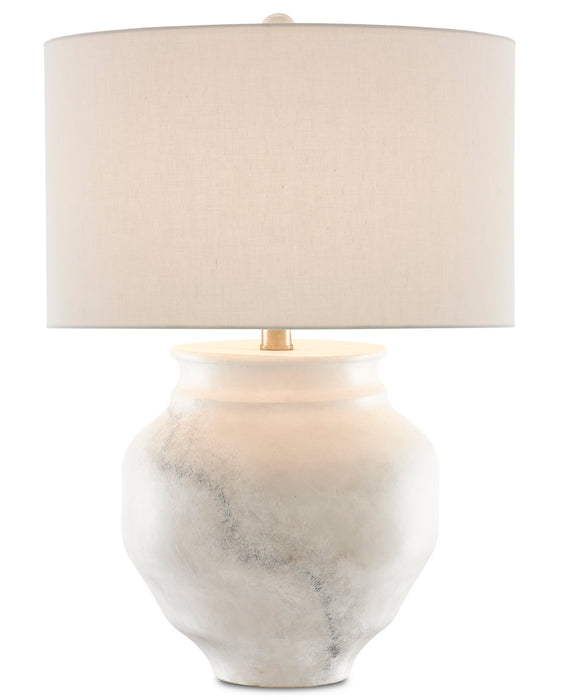 One Light Table Lamp in Painted White/Painted Gray/Contemporary Silver Leaf finish