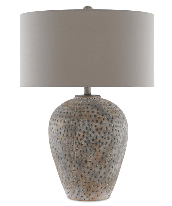 One Light Table Lamp in Earth Gray finish