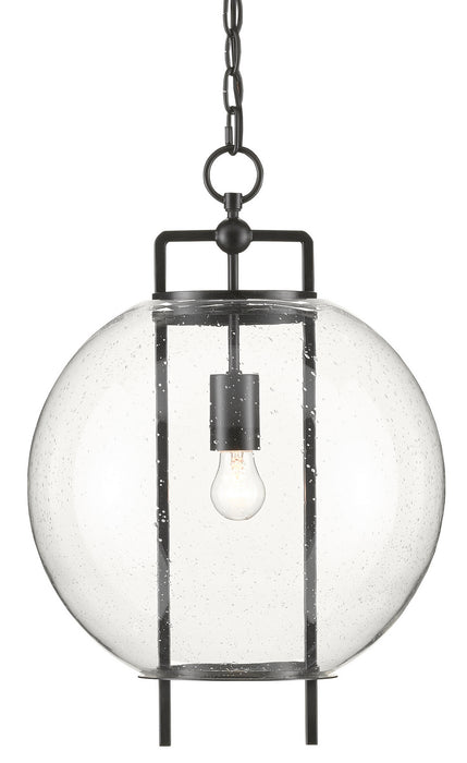 One Light Pendant in Antique Black finish