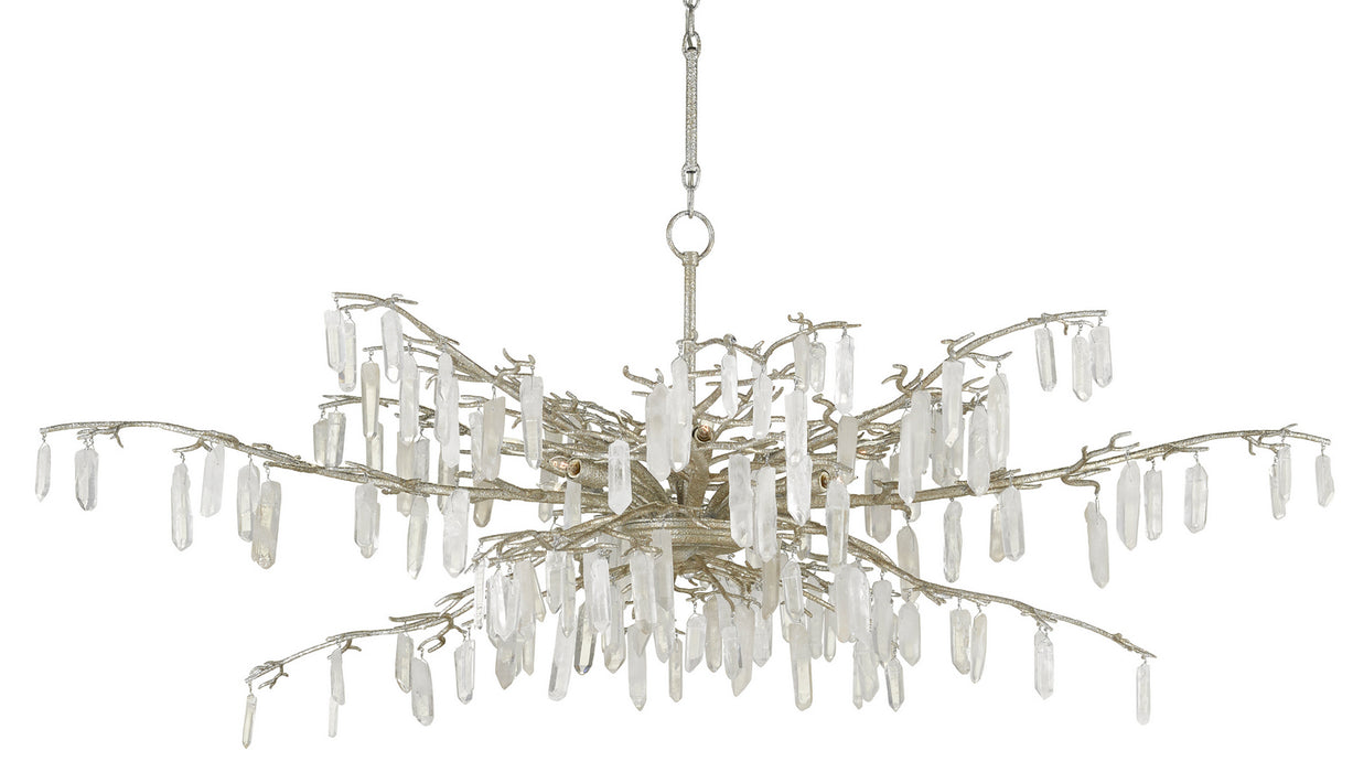 Eight Light Chandelier from the Aviva Stanoff collection in Textured Silver finish